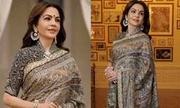 വജ്രവും കല്ലും പിടിപ്പിച്ച മനോഹരമായ സാരി; ട്രംപിന്റെ സത്യപ്രതിജ്ഞാ ചടങ്ങില്‍ തിളങ്ങി നിത അംബാനി 
