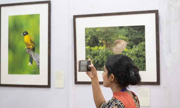 ശാസ്ത്ര കോൺഗ്രസിൻ്റെ ഭാഗമായി വെള്ളാനിക്കര കാർഷിക സർവ്വ ശാലയിൽ ചിത്രങ്ങൾ വീക്ഷിക്കുന്ന വിദ്യാർത്ഥി