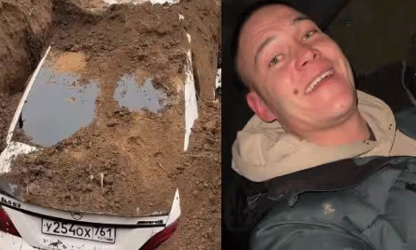 എന്തൊക്കെ കാണണം! വൈറലാകാന്‍ കാറിനുള്ളില്‍ കയറി ശേഷം മണ്ണിട്ട് മൂടി യുവാവ്, വിമര്‍ശിച്ച് നെറ്റീസണ്‍സ് 
