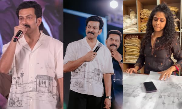 Prithviraj Sukumaran on Praanah's shirt (Image Source: Instagram)