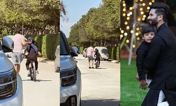 Shahid kapoor teaches his son cycling (Image Source: Instagram)