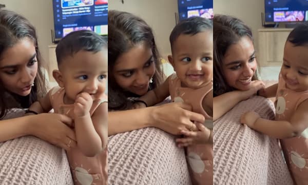 ഒന്ന് ചിരിച്ചേടാ; കുഞ്ഞുബേബിക്കൊപ്പം  കീര്‍ത്തി സുരേഷ്; വീഡിയോ
