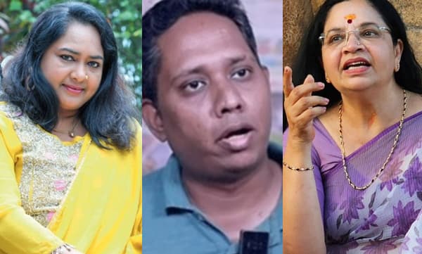 സ്ത്രീത്വത്തെ അപമാനിക്കുന്നു; സന്തോഷ് വര്‍ക്കിക്കെതിരെ പരാതിയുമായി ഉഷ ഹസീനയും ഭാഗ്യലക്ഷ്മിയും 
