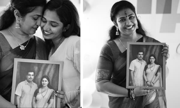 Uma Nair with her daughter and her gift (Image Source: Instagram)