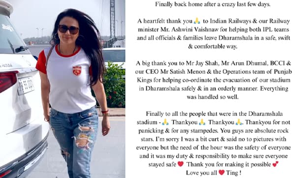 Priety Zinta's thanks note to IPL fans (Image Source: Instagram) 