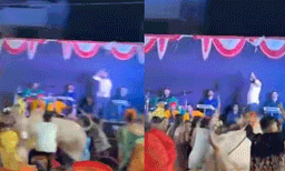 കുടുംബസംഗമത്തിനിടെ അതിഥികള്‍ക്കിടയിലേക്ക് പാഞ്ഞുകയറി കാള: വിരണ്ടോടി ആളുകള്‍, ഞെട്ടിക്കുന്ന ദൃശ്യങ്ങള്‍ പുറത്ത് 
