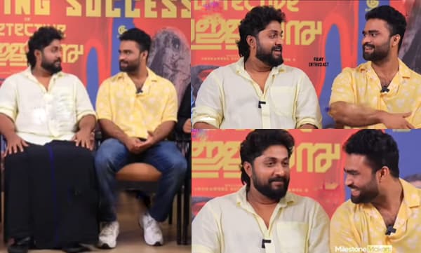 നരിവേട്ട കണ്ടെന്ന് സഹതാരം അമീന്‍ ;ഇഷ്ടമായെന്ന് പറഞ്ഞാല്‍ ആളെ വിട്ട് തല്ലിക്കുമെന്ന് ധ്യാൻ;  ഉദ്ദേശിച്ചത് ആരെയെന്ന് മനസ്സിലായെന്ന് സോഷ്യല്‍ മീഡിയ