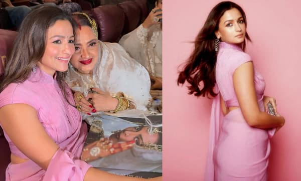 ഐക്കോണിക് പിങ്ക് സാരി,ഫെതർ ഇയർറിംഗുകള്‍, ഡ്യൂവി മേക്ക്, അഴിച്ചിട്ട തലമുടി; സില്‍സിലയിലെ ചാന്ദ്നിയായി ആലിയ ഭട്ട്; ‘ഉംറാവോ ജാൻ’ന്റെ 4 കെ റിലീസില്‍ രേഖയ്ക്കൊപ്പം ആലിയ 