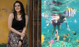 ആദ്യം പേടി, പിന്നീട് കണ്ടത് മനോഹര കാഴ്ചകള്‍; കടലാഴങ്ങളില്‍ നീന്തിത്തുടിച്ച് സന അല്‍ത്താഫ് 
