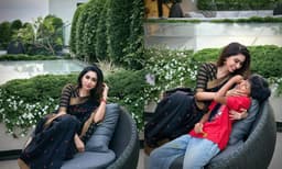 കൗച്ചില്‍ സൂര്യാസ്തമയം ആസ്വദിച്ച്, മകനൊപ്പം സുന്ദരനിമിഷങ്ങള്‍ പങ്കിട്ട് അതിസുന്ദരിയായി ആര്‍തി രവി; മുറുകെ പിടിക്കുന്ന രണ്ട് കൈകൾ എന്ന് കുറിച്ച് ആര്‍തി