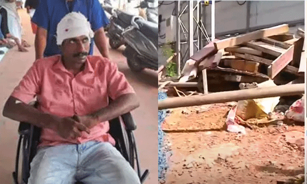 കൊല്ലം റെയിൽവേ സ്റ്റേഷനിൽ വൻസുരക്ഷാ വിഴ്ച, പ്ലാറ്റ്ഫോമിൽ നിന്നവരുടെ തലയിൽ കമ്പി വീണു; 2 പേർക്ക് ഗുരുതര പരുക്ക്
