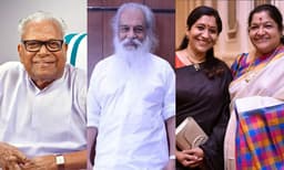 പ്രിയ സഖാവിന് വിട; ആദരാഞ്ജലികള്‍ അര്‍പ്പിച്ച് കെ.ജെ യേശുദാസും ചിത്രയും സുജാതയും 
