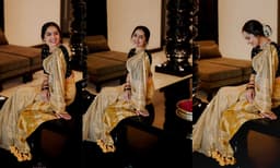 നറുമുഖയേ നറുമുഖയേ...; ഗോള്‍ഡന്‍ സാരിയില്‍ അപ്സരസ്സിനെപ്പോലെ സംവൃത സുനില്‍ ; പത്തരമാറ്റിന്റെ അഴകു തന്നെയെന്ന് കമന്റുകള്‍