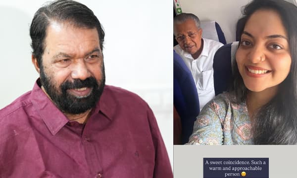 Minister V Shivankutty shares ahana's selfie with chief minister (Image Source: Facebook)