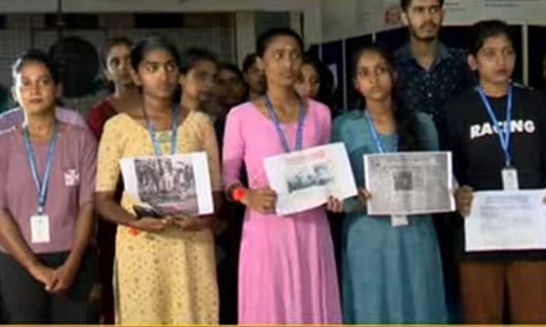 കാസര്‍ഗോഡ് മൂന്നിടത്ത് 'വിഭജനഭീതിദിനം' ആചരിച്ച് എബിവിപി ; ഭരണഘടനയുടെ ആമുഖവുമായി എസ്എഫ്‌ഐയുടെ മറുപടി