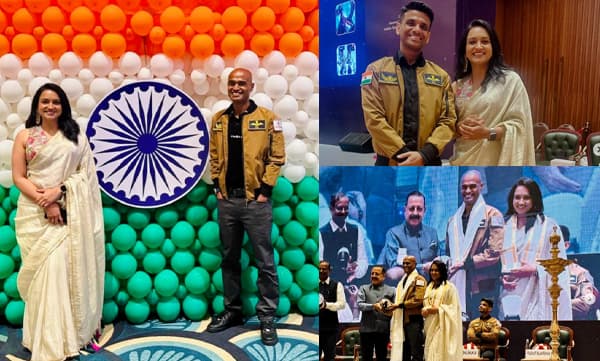 Lena with Prasanth Balakrishnan nair and shubhansu shukla (Image Source: Instagram)
