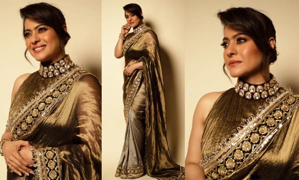 Kajol Ajay Devgun in Manish Malhotra designed saree (Image Source: Instagram)