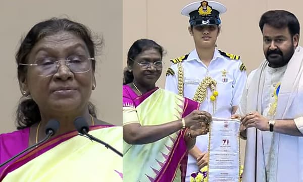 ‘‘വിവിധ ഭാവങ്ങള്‍ തന്മയത്വത്തോടെ അവതരിപ്പിക്കാൻ കഴിയുന്നതുകൊണ്ടാണ് മോഹന്‍ലാലിനെ കംപ്ലീറ്റ് ആക്ടർ എന്ന് വിളിക്കുന്നത്...’’ രാഷ്ട്രപതി ദ്രൗപതി മുർമു