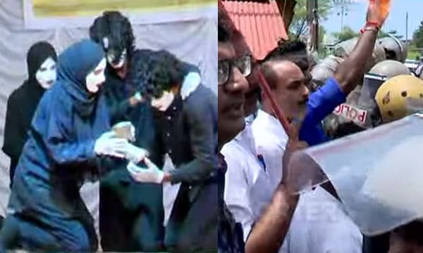 തടയപ്പെട്ട പലസ്തീന്‍ അനുകൂല മൈം വീണ്ടും അവതരിപ്പിച്ചു ; സ്‌കൂളിലേക്ക് പ്രതിഷേധവുമായി ബിജെപി