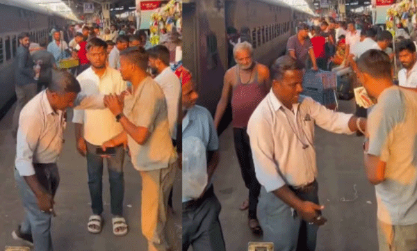 ഓണ്‍ലൈന്‍ പണമടയ്ക്കല്‍ പരാജയപ്പെട്ടു: റെയില്‍വേ പ്ലാറ്റ്‌ഫോമില്‍ യുവാവിനെ മര്‍ദ്ദിച്ച് സമൂസ വില്‍പ്പനക്കാരന്‍ 
