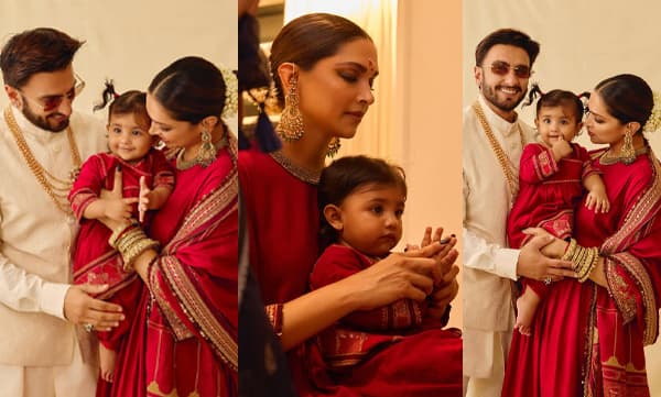 Deepika Padukone and Ranveer Singh with daughter Dua (Image Source: Instagram)