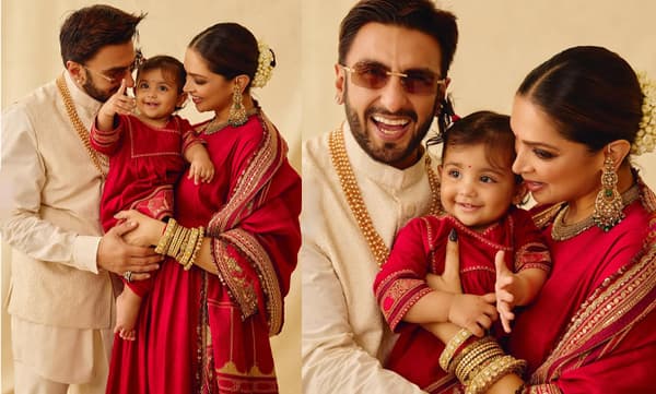Deepika Padukone and Ranveer Singh with daughter Dua (Image Source: Instagram)