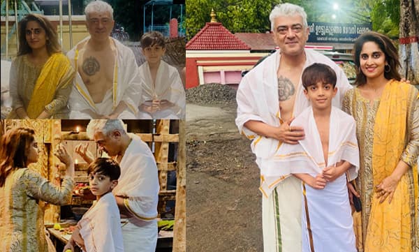 Ajith, Shalini and son Aadvik visits temple in Palakkad (Image Source: Instagram)