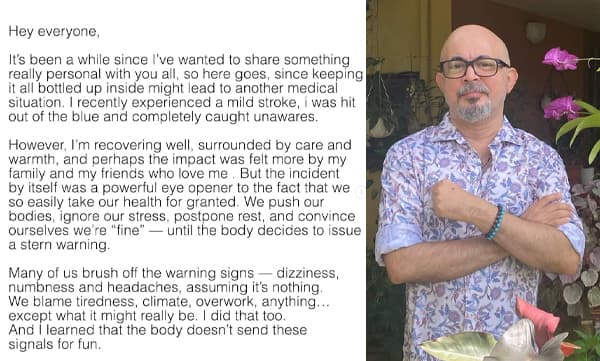 Anil Radhakrishnan menon about his health condition (Image Source: Instagram)