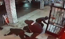 മാസ്‌കും കയ്യറുകളും ധരിച്ച് കൊള്ളസംഘം: വെടിയുതിര്‍ത്ത് ജ്വല്ലറിയുടമ, വളരെ നല്ല കാര്യമെന്ന് സോഷ്യല്‍ മീഡിയ
