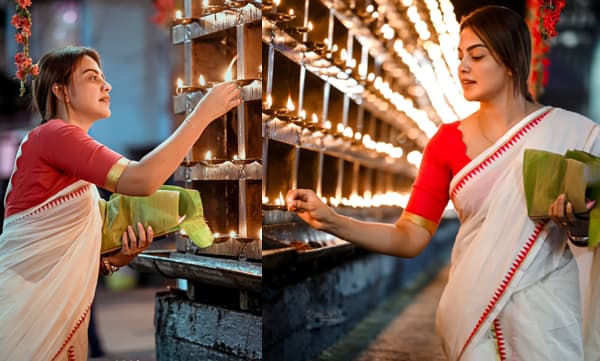 മുണ്ടും നേര്യതുമണിഞ്ഞ് ക്ഷേത്രത്തിലെ ചുറ്റുവിളക്കുകള്‍ കത്തിച്ച് അനുശ്രീ; നിലവിളക്കിന്റെ ശോഭയില്‍ നാടന്‍ സുന്ദരിയായി താരം; ലവ് ഇമോജി നല്‍കി ആരാധകര്‍