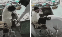 കടയില്‍ കയറി അച്ഛന് നേരെ തോക്ക് ചൂണ്ടിയ മോഷ്ടാവിന് ലോലിപോപ്പ് നീട്ടി പെണ്‍കുട്ടി: കൊള്ളയടിച്ചതെല്ലാം തിരിച്ചുനല്‍കി യുവാവ് 
