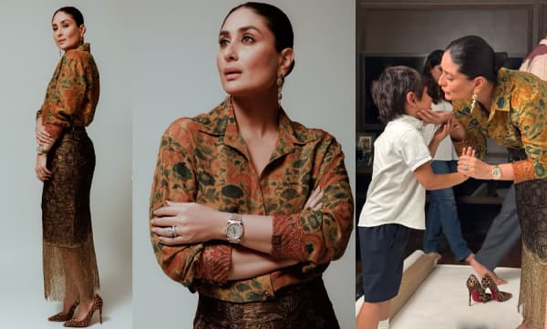 ലഡാക്ക് പ്രിന്റ് സില്‍ക്ക് ഷര്‍ട്ടും ​‍ഡ്രാമാറ്റിക് ഫ്രിഞ്ച് സ്കര്‍ട്ടും ധരിച്ച് സ്റ്റൈലിഷായി കരീന കപൂര്‍ ഖാന്‍; ഷൂട്ടിനിടെ അമ്മയെ വാരിപ്പുണരുന്ന കൊച്ചു ജെ;  ഹൃദയം കവരും ഈ ചിത്രം