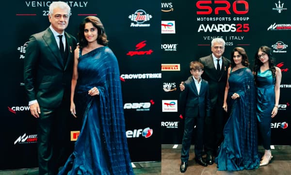 ‘ജെന്റിൽമാൻ ഡ്രൈവർ ഓഫ് ദി ഇയർ 2025’ അവാര്‍ഡ് നേടി അജിത് കുമാര്‍; അഭിമാനപുരസ്സരം അജിത്തിനൊപ്പം ചേര്‍ന്ന് നിന്ന് ശാലിനി