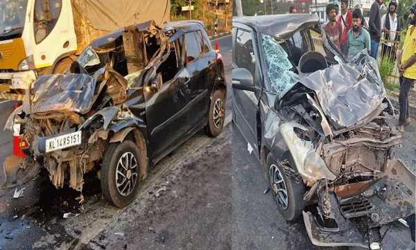  ടാങ്കർ ലോറിക്ക് പിന്നിൽ കാറിടിച്ച് അപകടം; വാഹനത്തിനുള്ളിൽ രാസലഹരി, ഒരാൾ ഓടി രക്ഷപ്പെട്ടു