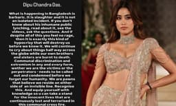 ‘ക്രൂരവും പ്രാകൃതവും, ഇത് ഒറ്റപ്പെട്ട സംഭവമല്ല’; ബംഗ്ലാദേശില്‍ യുവാവിനെ തീ കൊളുത്തി കൊന്ന സംഭവത്തില്‍ ജാന്‍വി 
