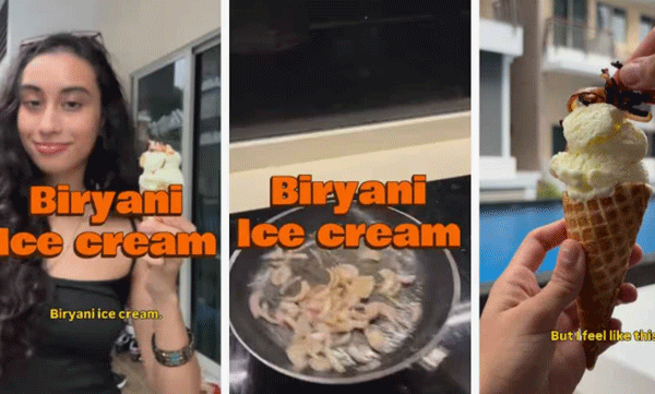 ഫ്‌ളാറ്റ്‌മേറ്റ്‌സ് അംഗീകരിച്ചു ; ബിരിയാണി ഐസ്‌ക്രീം ഉണ്ടാക്കി യുവതി, വീഡിയോ വൈറല്‍
