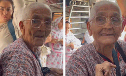 തിരക്കേറിയ ലോക്കല്‍ ട്രെയിനില്‍ മുത്തുമാലകളും വളകളും വില്‍ക്കുന്ന 89 കാരി മുത്തശ്ശി, വൈറലായി വീഡിയോ 
