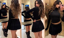 ബ്ലാക്ക് ഫുൾസ്ലീവ് ക്രോപ്പ് ടോപ്പും മിനി സ്കർട്ടും ചങ്കി ബൂട്സും ധരിച്ച് ഹോട്ട് ടംബ്ലർ ഗേൾ ലുക്കില്‍ ജാന്‍വി കപൂര്‍; സോഷ്യല്‍ മീഡിയ ചൂടാക്കി താരപുത്രി 