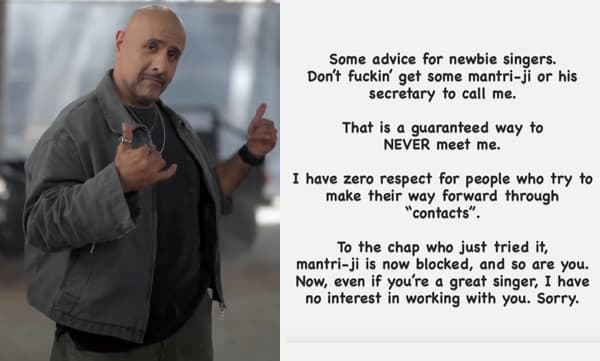 ‘സിഫാരിഷ്’ സംസ്കാരത്തെ വിമർശിച്ച് ബോളിവുഡ് സംഗീതസംവിധായകന്‍ വിശാല്‍ ദദ്‌ലാനി; ‘മന്ത്രി-ജിയെക്കൊണ്ട് എന്നെ വിളിപ്പിക്കരുതെ’ന്ന് കുറിച്ച്  വിശാല്‍