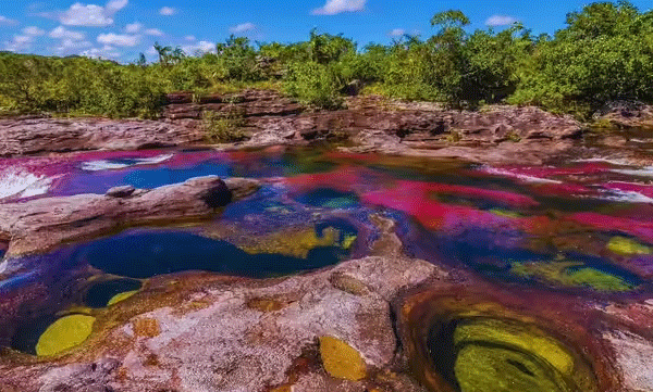ഒരേ സമയം അഞ്ച് നിറങ്ങള്‍, ഇടയ്ക്കിടെ മഴവില്‍ച്ചന്തം: അപൂര്‍വ്വ പ്രതിഭാസം സൃഷ്ടിച്ച് ഒരു പുഴ

