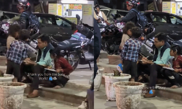 സ്വാര്‍ത്ഥതയുടെ ലോകത്ത് നന്മയുടെ വിളക്കായി ഒരു അധ്യാപകന്‍; സോഷ്യല്‍ മീഡിയ ഏറ്റെടുത്ത ഹൃദയസ്പര്‍ശിയായ കാഴ്ച
