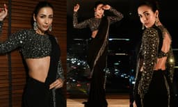 ബ്ലാക്ക് ജോർജറ്റ് ടാസൽ സാരിയും ഫുള്‍ സ്ലീവ് മിറർ എംബ്രോയ്ഡറി ബ്ലൗസുമണിഞ്ഞ് ബ്ലാക്ക് ബ്യൂട്ടിയായി മലൈക അറോറ; താരത്തിന്റെ ടൈംലെസ് ഹോട്ട് ലുക്ക് ഏറ്റെടുത്ത് ആരാധകര്‍