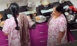 അടുക്കളിയിലുമുണ്ട് രാജ്യസ്‌നേഹം! പാചകത്തിനിടെ ദേശീയ ഗാനം കേട്ടു, അറ്റന്‍ഷനായി നിന്ന് യുവതി
