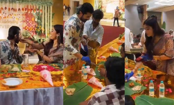 വിജയ് യ്ക്ക് ഭക്ഷണം വാരിക്കൊടുത്ത് രശ്മിക; ആരാധകര്ക്കായി സ്നേഹവിരുന്നൊരുക്കി താരദമ്പതികള്