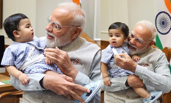 Prime Minister Narenda Modi with diya krishna's son neom (Image Source: Instagram)