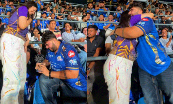 പ്രണയാഭ്യര്‍ത്ഥനയ്ക്കിടെ മോതിരം നഷ്ടമായി, തിരച്ചിലോട് തിരച്ചില്‍, ഒടുവില്‍: മുംബൈ ഇന്ത്യന്‍സിന് ഇരട്ട വിജയം എന്ന് നെറ്റീസണ്‍സ് 
