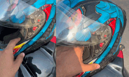 ഹെല്‍മറ്റ് രക്ഷകനായി: ചൈനീസ് മാഞ്ച കുടുങ്ങി, ബൈക്ക് യാത്രക്കാരനായ യുവാവ് രക്ഷപ്പെട്ടത് തലനാരിഴയ്ക്ക് 
