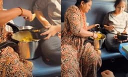 ഇതാണ് ഇന്ത്യൻ അമ്മമാർ : ട്രെയിൻ യാത്രയ്ക്കിടെ കുക്കറോടെ ഭക്ഷണകൊണ്ടുവന്ന് വിളമ്പുന്ന വീഡിയോ വൈറൽ