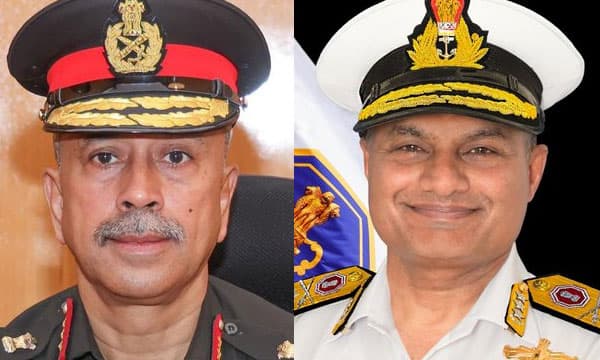 ഇന്ത്യയ്ക്ക് പുതിയ ഡിഫന്‍സ്, നേവി മേധാവികള്‍; ഈ മാസം അവസാനത്തോടെ ചുമതലയേല്‍ക്കും