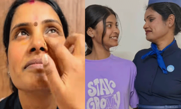 ഇതാരാ ഇത്! അമ്മയെ തന്റെ ഇന്‍ഡിഗോ യൂണിഫോം അണിയിച്ച് മകള്‍, കയ്യടിച്ച് സോഷ്യല്‍ മീഡിയ
